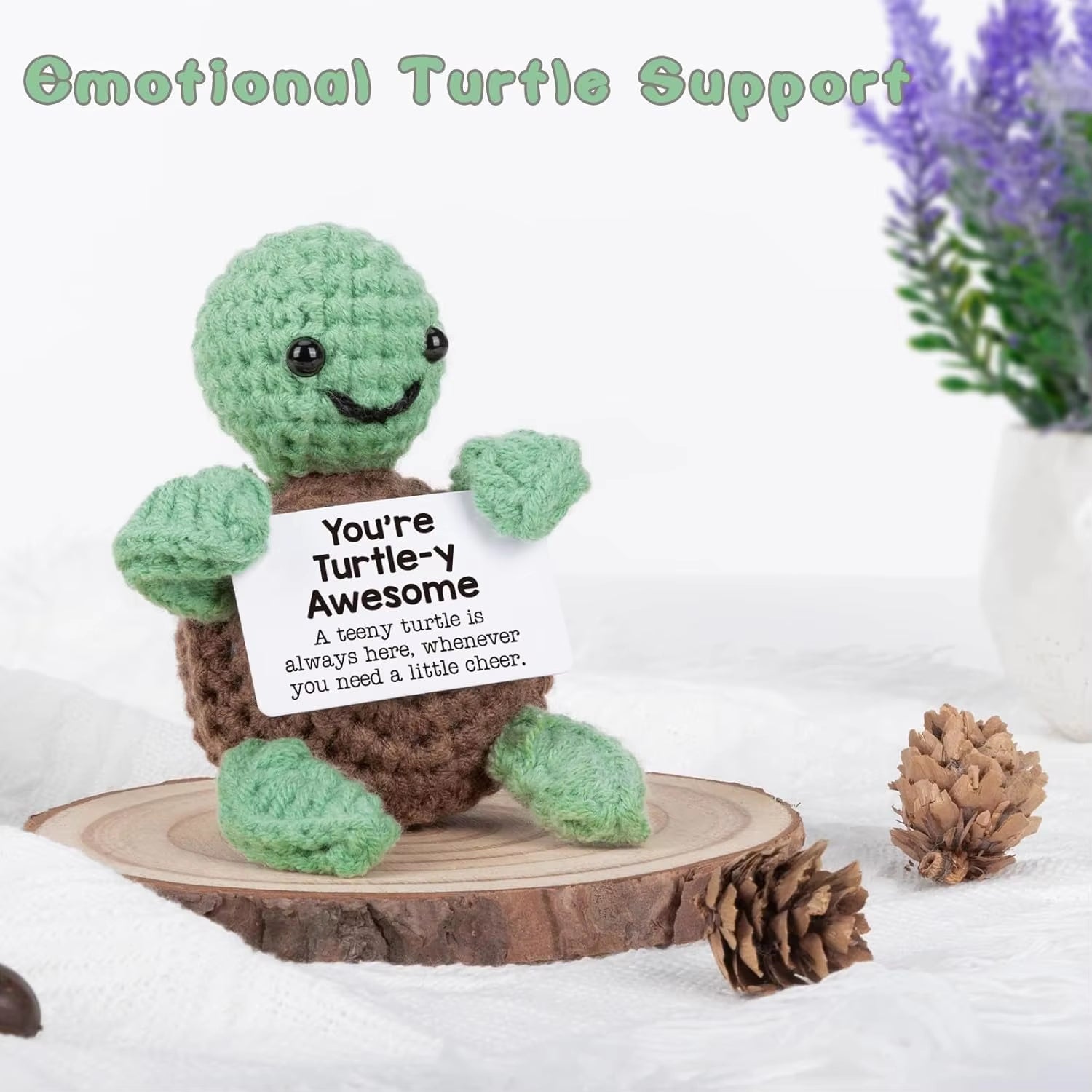 Cute Positive Energy Handmade Crochet Turtle Doll 