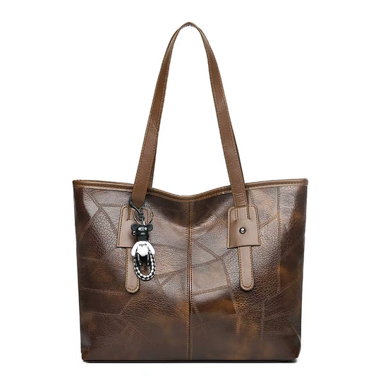 Trendy Large Capacity Tote Bag - Stylish Horizontal Square Zipper Shoulder Handbag