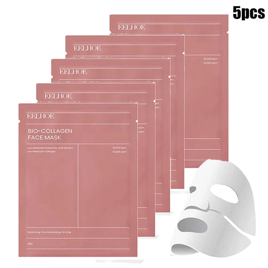 Bio Collagen Face Mask - Hydrating, Pore-Shrinking Overnight Treatment (1/5/10 Pcs) for Radiant Skin