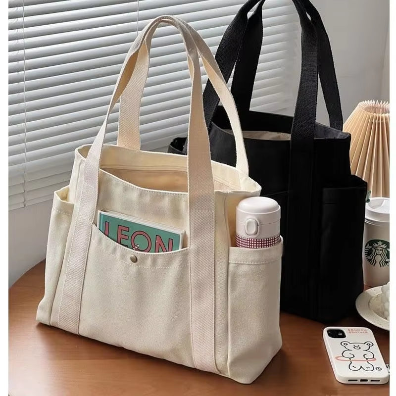 Stylish Large Capacity Canvas Tote Bag - Perfect for Work, College, and Daily Commuting!