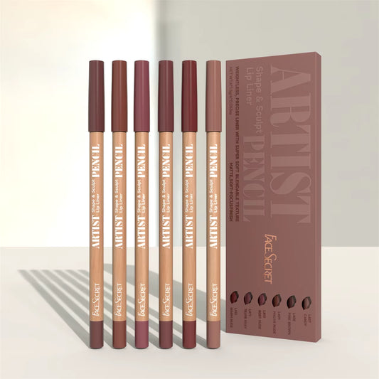 Face Secret Artist Shape Sculpt Lip Liner Pencil Set - Weightless, Precise, and Super Soft Blendable Matte Finish