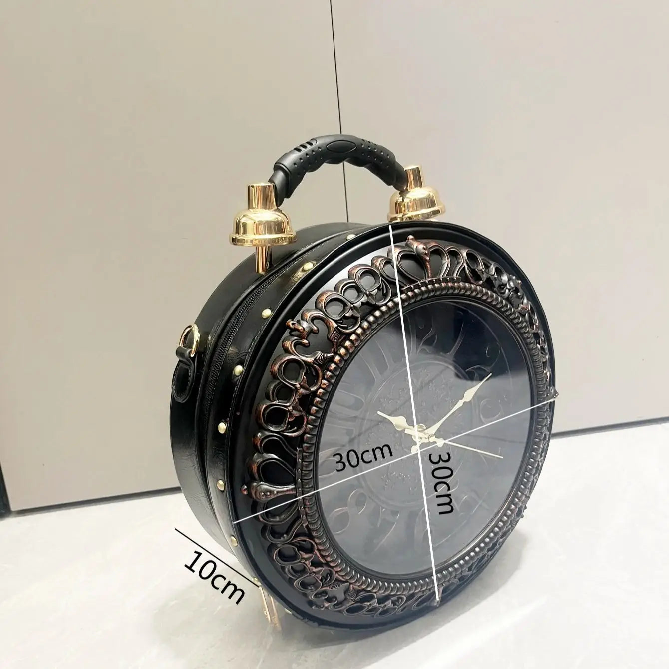 Chic Clock-Shaped Luxury Handbag - Stylish PU Leather Shoulder Bag for Women