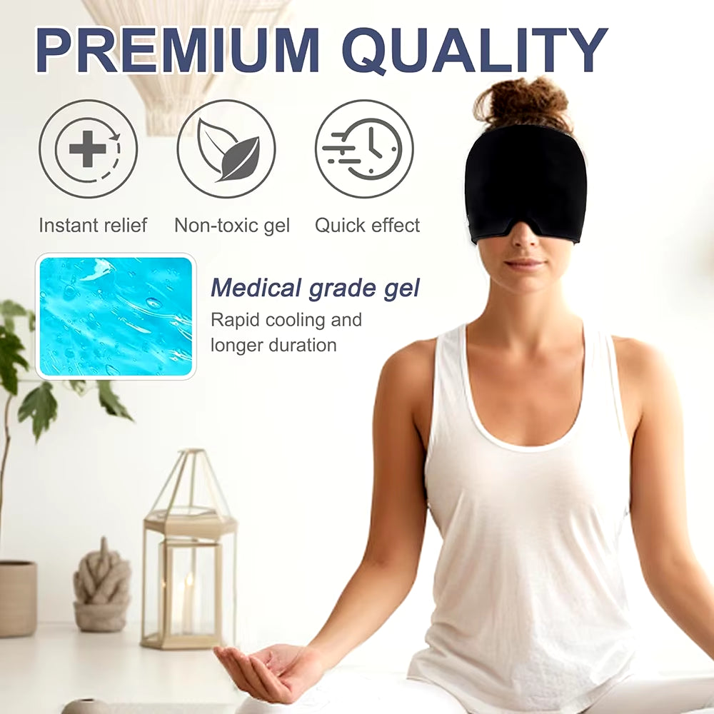 Ultimate Migraine Relief Hat - Hot & Cold Therapy Ice Cap for Headache and Stress Pain Relief