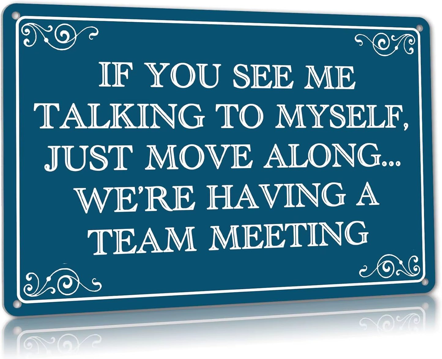 Hilarious Office Decor - "If You See Me Talking to Myself, We're Having A" Cubicle Accessory for Home Office Desk