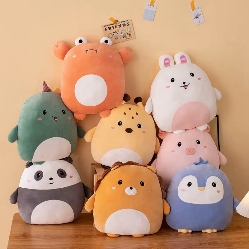 Adorable 40cm Kawaii Animal Plush Pillows - Penguin, Pig, Rabbit, Panda & Crab - Perfect Soft Gifts for Kids!